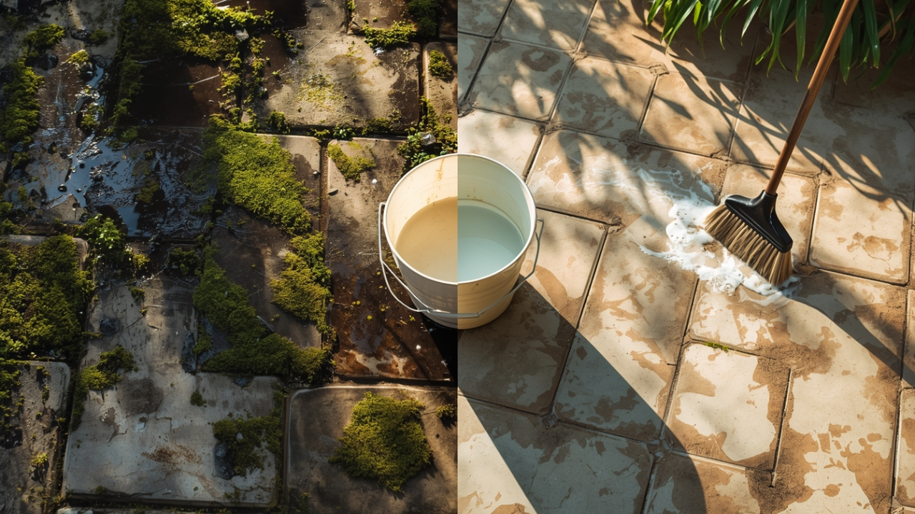 How to Restore a Blackened Patio and Garden Paths with Almost No Effort Using a Surprisingly Simple Method